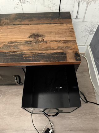 Mueble auxiliar 4 cajones madera y metal