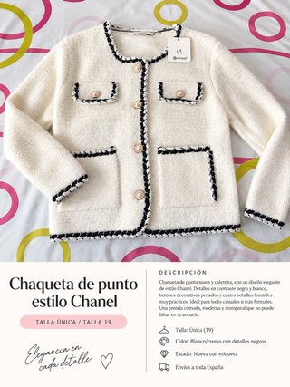 Chaqueta de punto blanca estilo elegante – Nueva