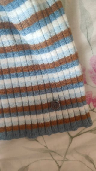 Camiseta tirantes rallas azul y marrón