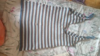 Camiseta tirantes rallas azul y marrón