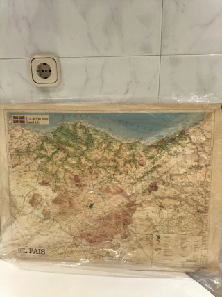 Mapa antiguo El País C.A. País Vasco de plástico
