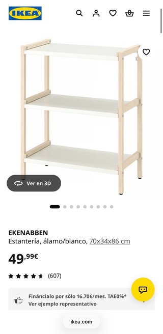 Estantería Ikea Ekenabben 3 baldas