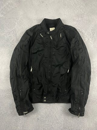 Chaqueta Diesel biker negra nylon L multi zip