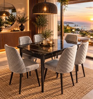 Mesa Comedor Extensible + 6 Sillas