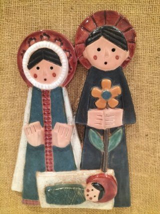 Cuadro antiguo figuras religiosas