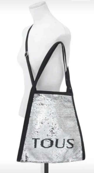Bolso Tous Lentejuelas Plata y Negro