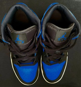 Air Jordan 1 Mid Hyper Royal Negro/Azul