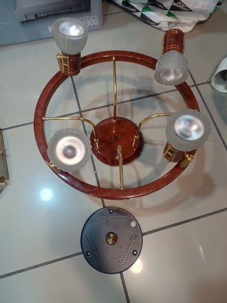 Lámpara de techo madera y metal