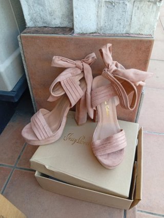 Tacones rosas de plataforma