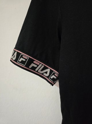 Camiseta Fila Crop Top Negra Talla S