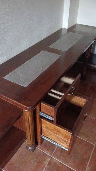 Escritorio madera maciza con adosados