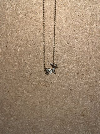Collana con ciondolo cervo strass oro rosa