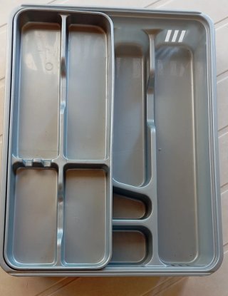 Cubertero organizador de plástico dos niveles