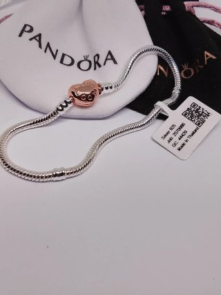 Pulsera Pandora 19cm Oro Rosa cierre Corazón