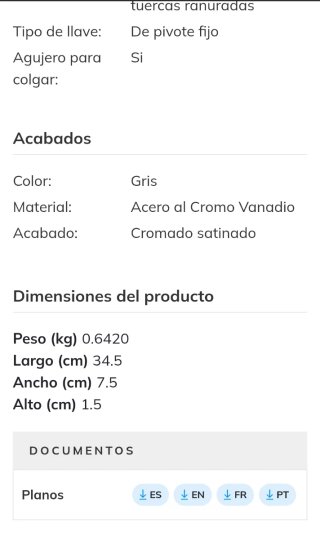 Llave articulada seguridad 80-120 Alyco