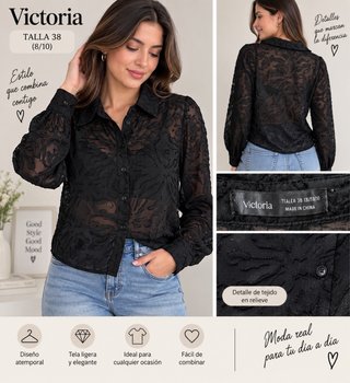 Blusa Victoria Transparente Talla 38