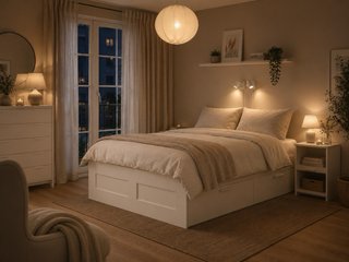 Cama Ikea Brimnes Blanca