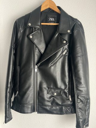 Cazadora Biker Zara Negra Hombre