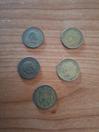 Lote de 5 monedas antiguas españolas