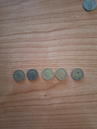 Lote de 5 monedas antiguas españolas