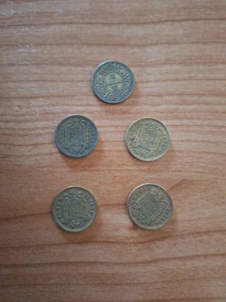 Lote de 5 monedas antiguas españolas