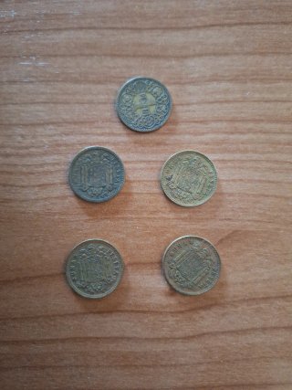 Lote de 5 monedas antiguas españolas