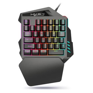 Teclado Gamer HXSJ V100 Uma Mão RGB