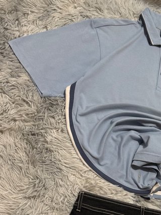 Polo Nike Court Vintage Azul con Detalles Bordados