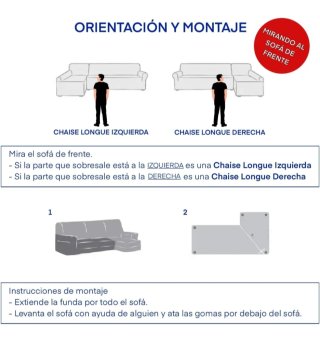 Funda Sofá Chaise Longue GFD Textiles Beige