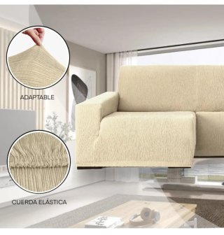 Funda Sofá Chaise Longue GFD Textiles Beige