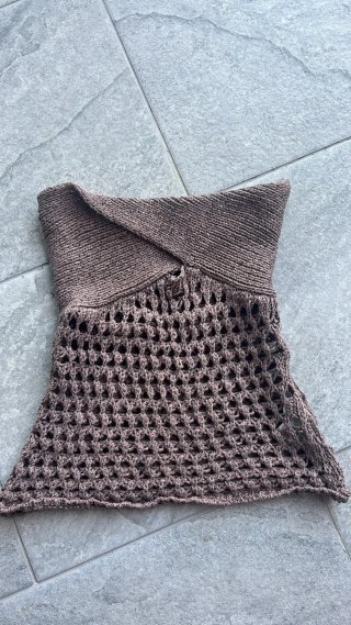 Top tejido crochet marrón
