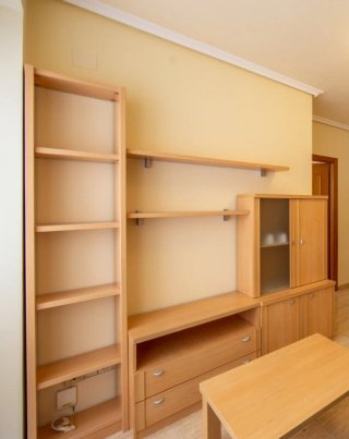 Mueble TV y Librería Madera y Cristal
