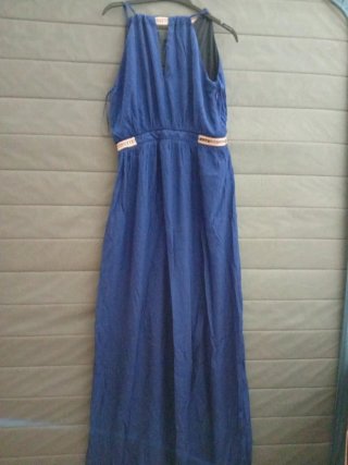 Vestido largo azul para invitada