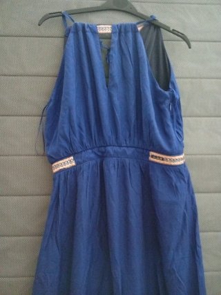 Vestido largo azul para invitada