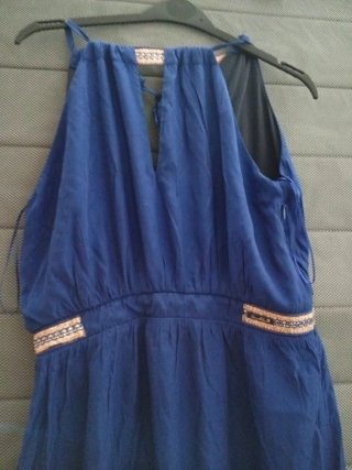 Vestido largo azul para invitada