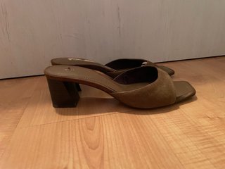 Sandalias Zara Tacon Cuadradas Marrones