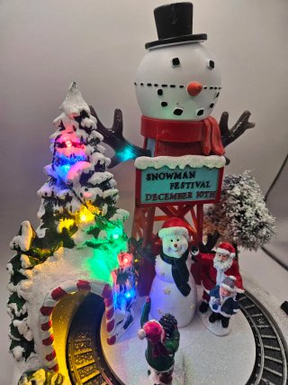Paisaje Navideño Muñeco Nieve