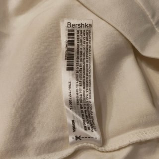 Bershka Camiseta Oversize Crema Talla L