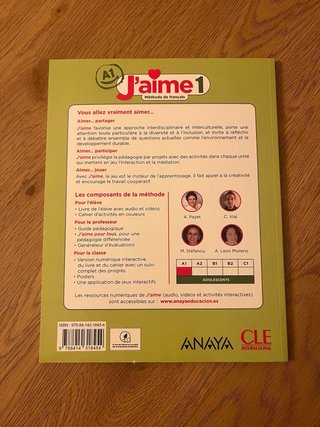 Libro de francés J’aime Méthode de français. ANAYA