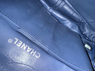 Bolso Chanel Doble Flap Azul Piel