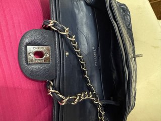 Bolso Chanel Doble Flap Azul Piel