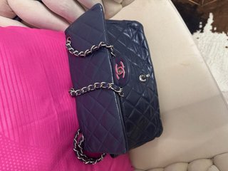 Bolso Chanel Doble Flap Azul Piel