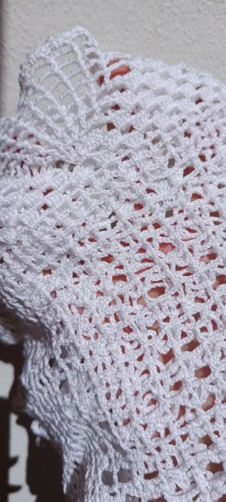 Paño crochet blanco artesanal