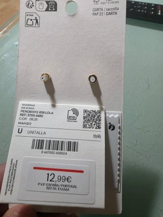 Pendientes Mango Nudo Perla Dorados