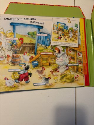 Libro en ingles y español de la granja para jugar