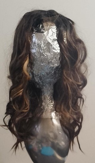 Peluca Larga Ondulada Mechas Feshfen 60cm