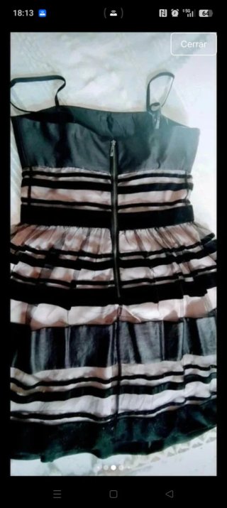 Vestido fiesta tul negro y rosa
