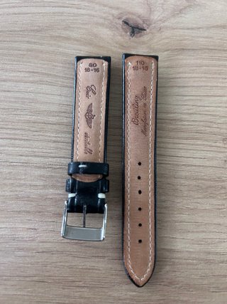 Cinturino Breitling in pelle nera 18mm originale