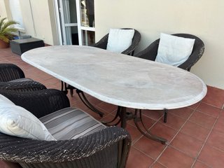 Mesa de mármol para terraza/comedor elegante