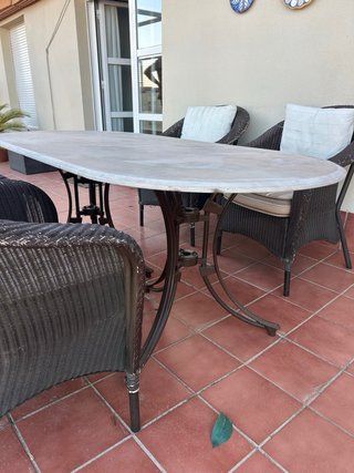 Mesa de mármol para terraza/comedor elegante